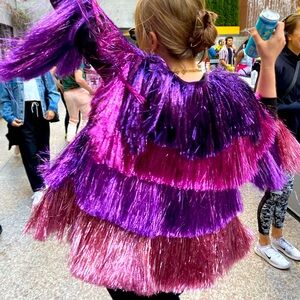 Nasty Gal tinsel tiered jacket skirt set